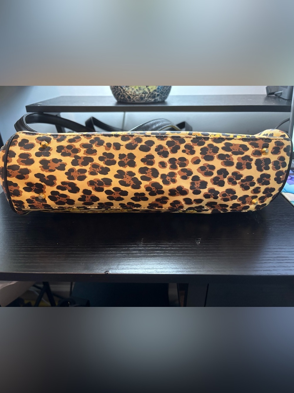 Vintage Gianni Versace 1990s Archival Baroque Leopard Print Coated Canvas Bag - Picture 6 of 16